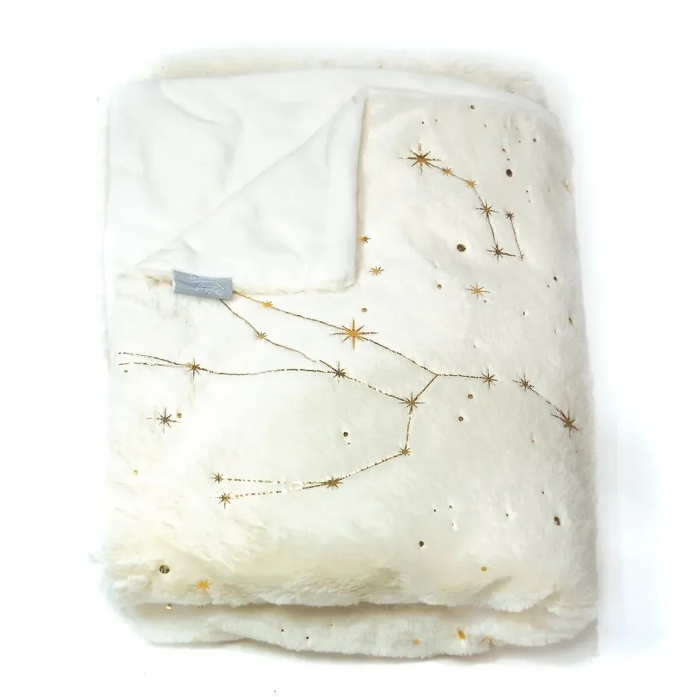 AVIVA STANOFF Zodiac Ivory With Gold Throw 50X70”